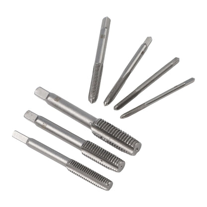 7Pcs For M3 Metric Thread Tap Drill Bits Set with HSS Straight Fluted Screw Taps for Stainless Steel and General Steel