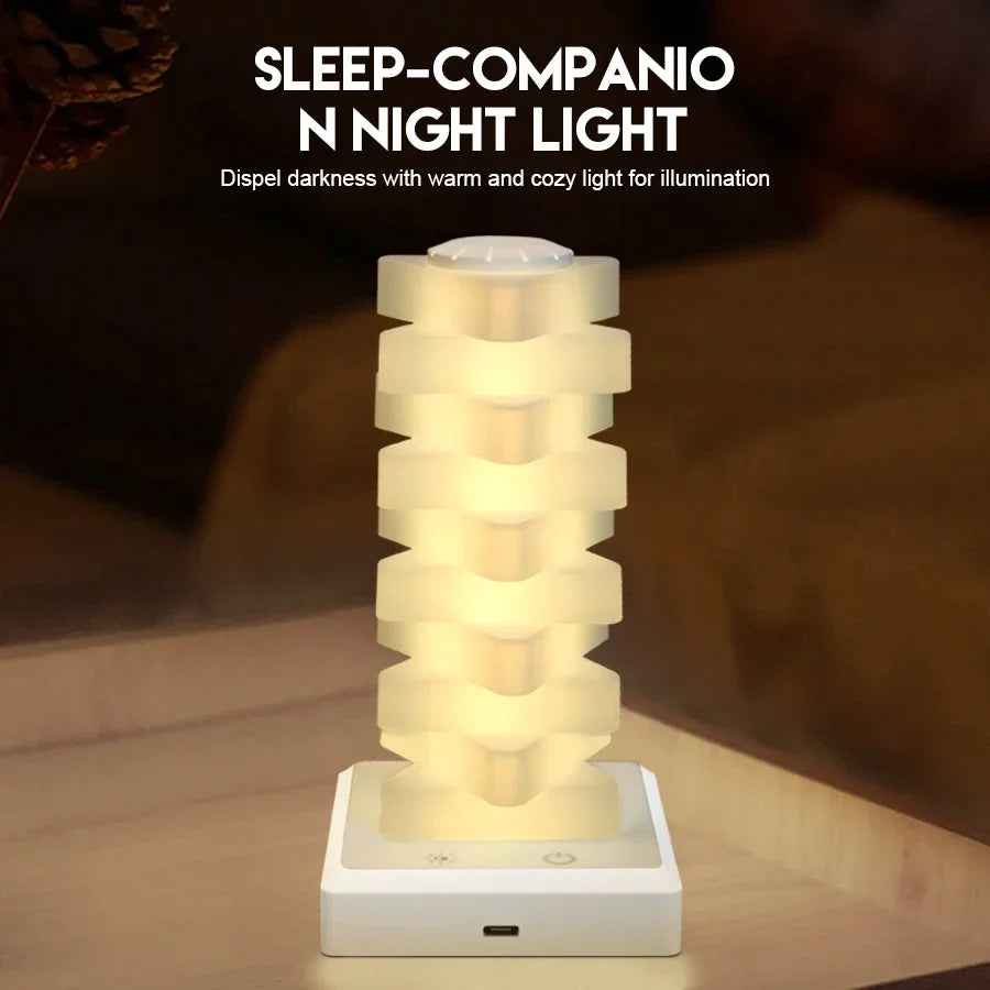 RGB 16 Color Charging Night Light Dazzling Bedroom Bedside Atmosphere Light Decor LED Light DIY Assembly Creative Gift Desk Lamp