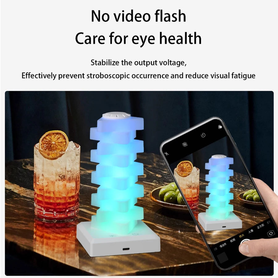 RGB 16 Color Charging Night Light Dazzling Bedroom Bedside Atmosphere Light Decor LED Light DIY Assembly Creative Gift Desk Lamp