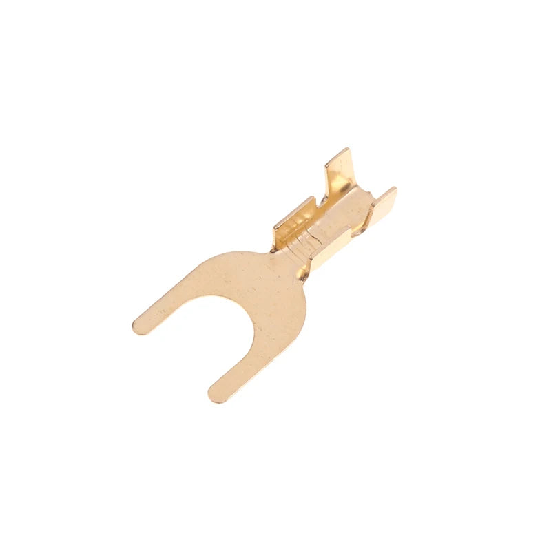 50pcs U-Shaped Brass Grounding Lug Fork Terminal Connector