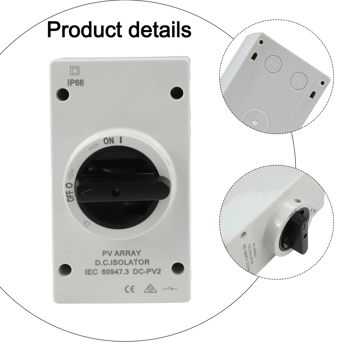 50 60HZ Isolation Switch Isolation Switch From 300V To 1000V Gray Plastic Silver Contacts 32A 1000V Above 440V