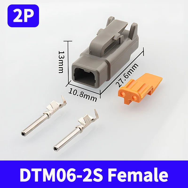 2-12 Pin Way Deutsch DTM Series Connector Male Female Docking Harness Plug 2P 3P 4P 6P 8P 12P DTM04-2P DTM06-2S