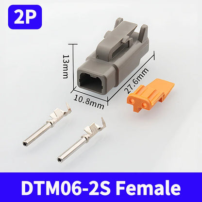 2-12 Pin Way Deutsch DTM Series Connector Male Female Docking Harness Plug 2P 3P 4P 6P 8P 12P DTM04-2P DTM06-2S