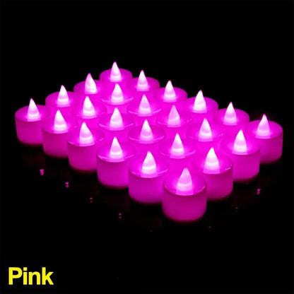 Flameless LED Tealight Candle Heart Shape 48/1PCS