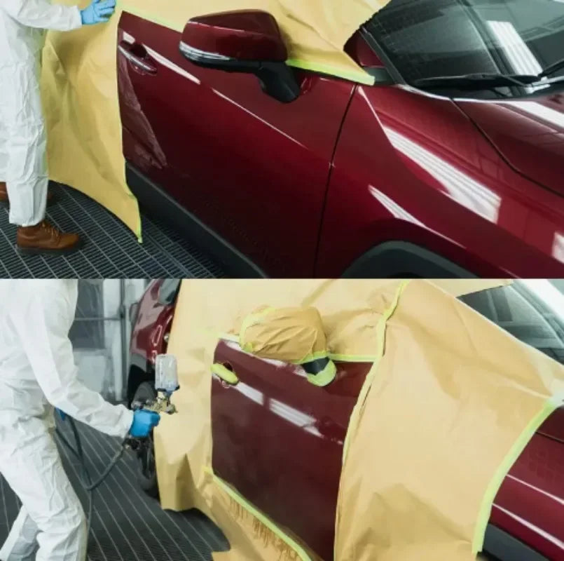 Pre-Taped Masking Film for Automotive Paint Cabinet Furniture Dust Protection 15m