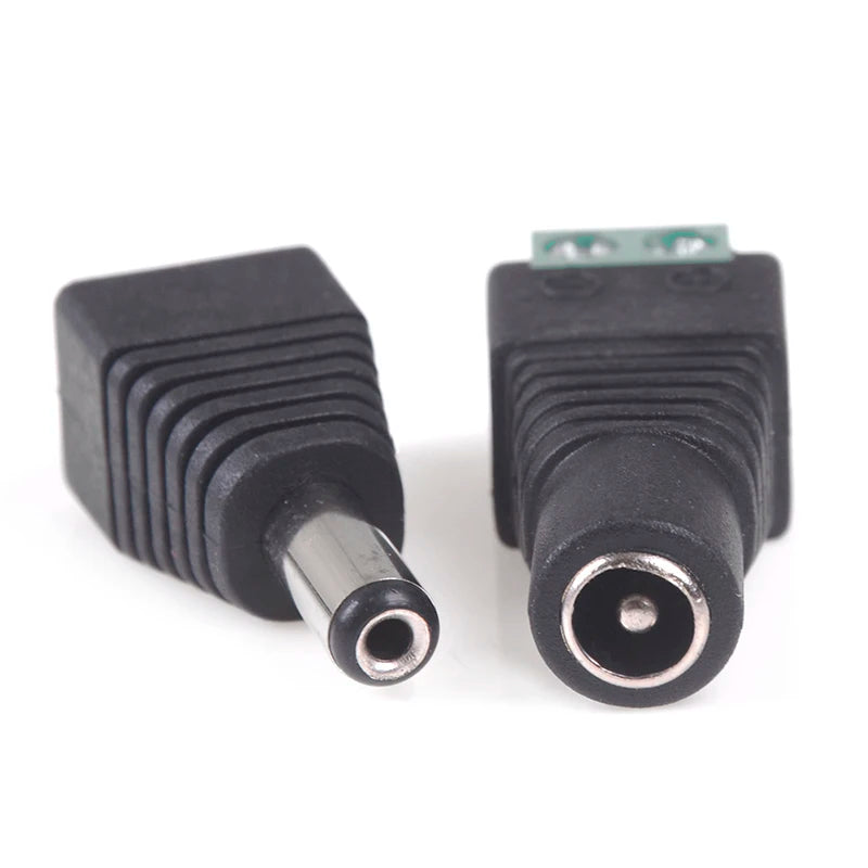 10pcs/5 Pairs 2.1x5.5mm DC Power Plug Jack Adapter Connector – Male and Female DC Power Adapter for CCTV, LED & Electronics