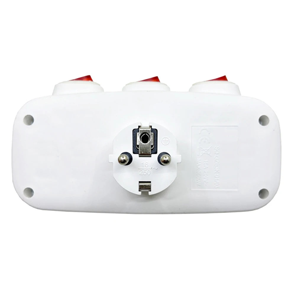 16A 250V Converter Socket For Home EU Standards EU Power Adapter Household Safety Independent Control Switches