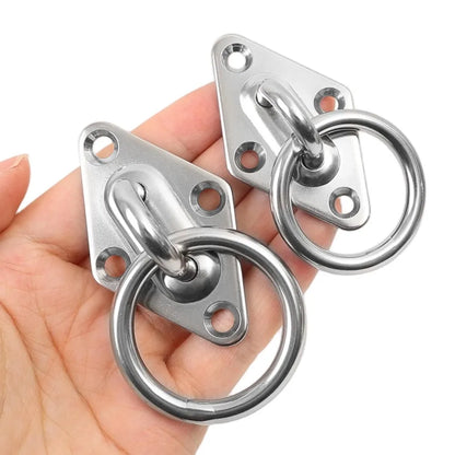 Heavy Duty Stainless Steel Pad Eye Plate – Rhombic Boat Wall & Ceiling Mount Hook Ring for Sun Shade Sail & Hammock