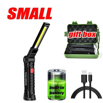 LED Work Light Magnetic Base 360° Rotating Rechargeable Flashlight