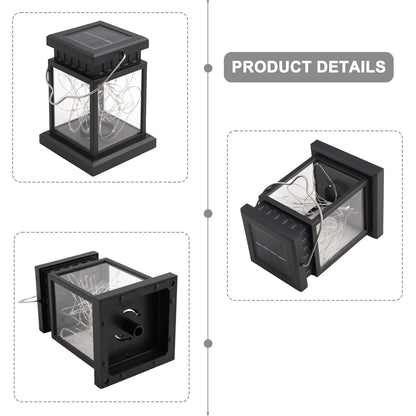 1pc LED Lantern Lamp Outdoor Garden Warm Light Waterproof Solar Powered Golden Copper Wire Hanging Lightweight