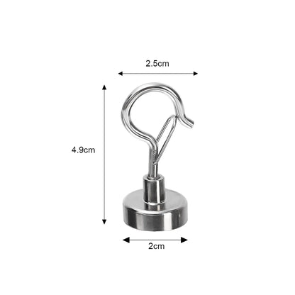 10/1Pcs Magnetic Hook Elastic Hook Press Household Magnetic Buckle Wholesale NdFeB Strong Magnet Keychain Magnet Hook Hardware