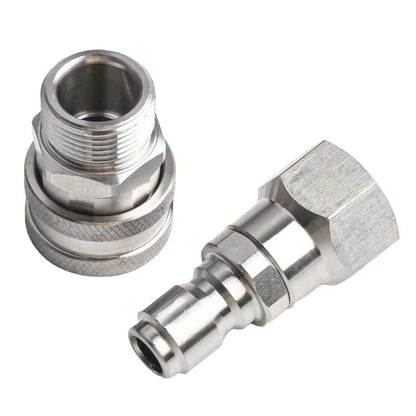 Pressure Washer Adapter Kit — 360° Rotation Male &amp; Female Quick Connector Set, Rust-Resistant Fittings