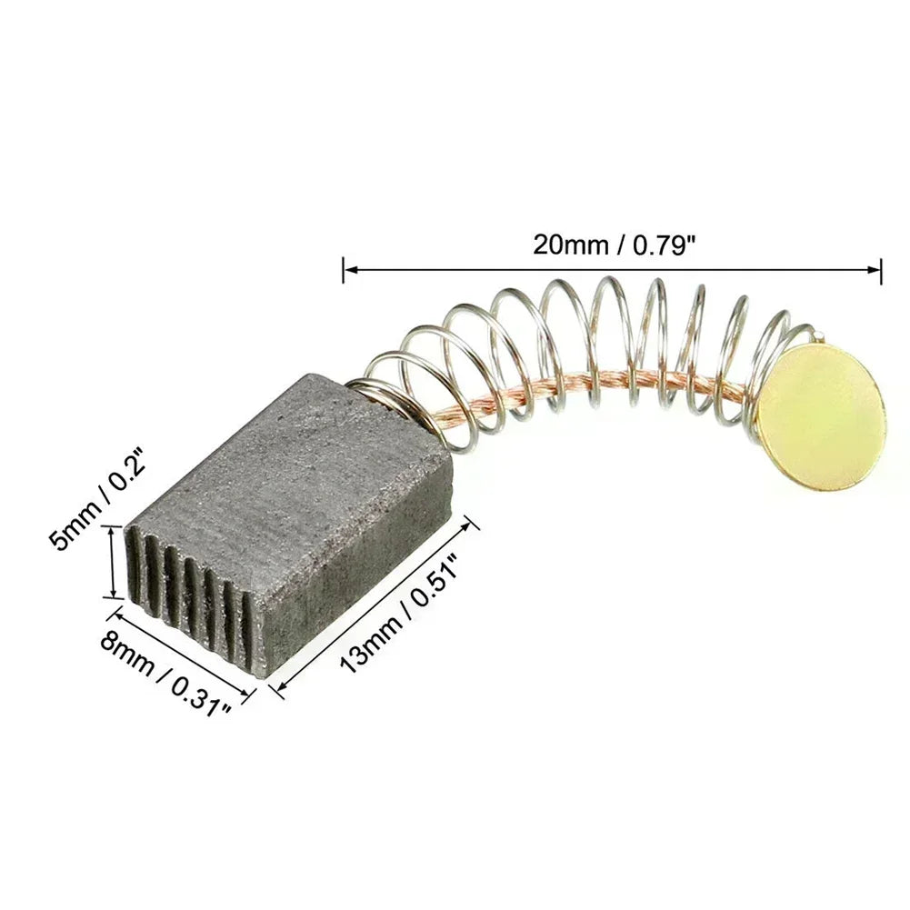 2pcs Carbon Brushes Kit For Electric Motors 13mm X 8 X 5mm Replacement Part 20mm Spring Length Electric Carbon Brushes