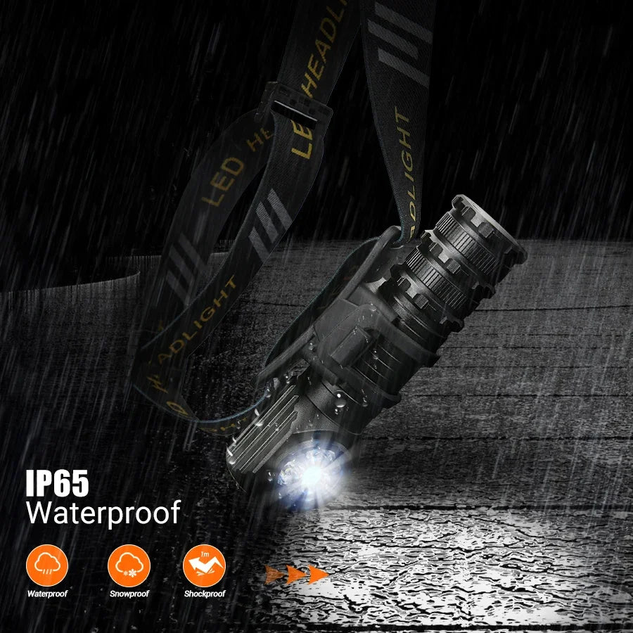 High Power 3LED Headlamp 1300LM with Magnet for 18650/18500 Battery