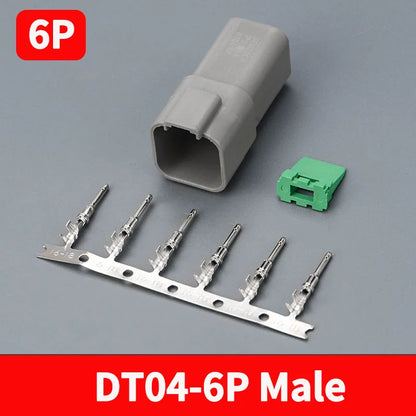 6 Pin Way Deutsch DT04-6P DT06-6S Waterproof Electrical Wire Connector 16-22 AWG DT Series Male Female