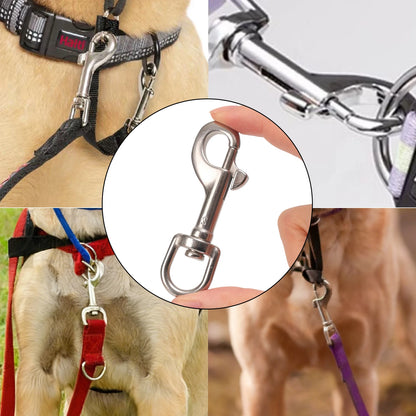 5/1pcs Stainless Steel Swivel Eye Bolt Spring Snap Hook Marine Diving D Ring Snap Hooks with Swivel for Scuba Diving Pet Leash