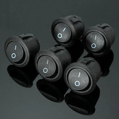 Mini SPST Round Rocker Toggle Switch ON/OFF – 5pcs Set with Waterproof Cover