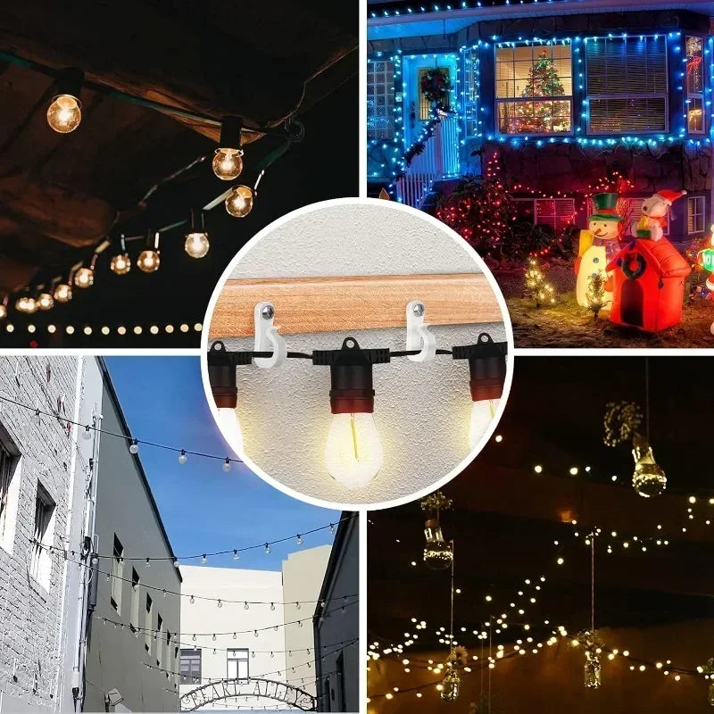 30/1Pcs Q Hanger Hooks for String Lights Hanging Multi-Purpose Plant Cabinet Ceiling Hook with Screw Home Holder Outdoor Supply