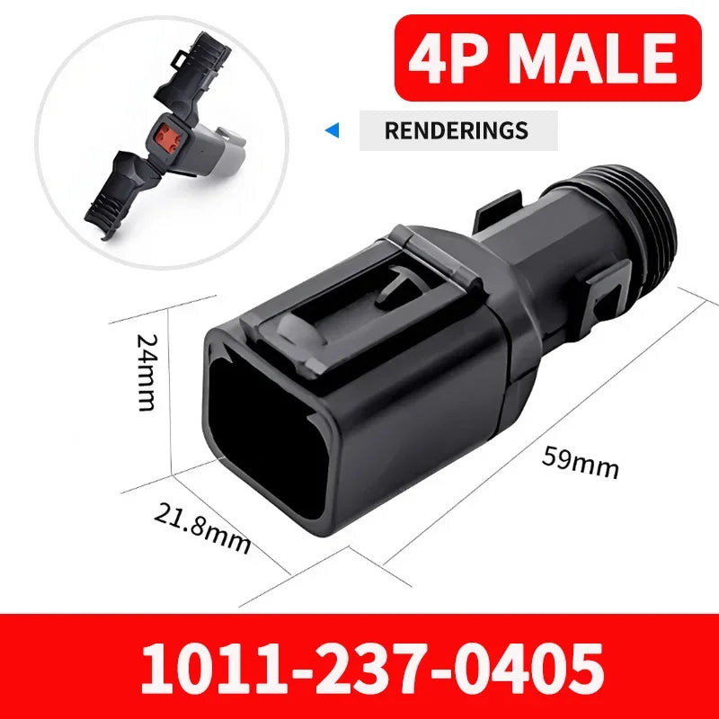 2-12P DT Connector Male Female Tail Clip Set 1011-235-0405 with Corrugated Pipe Harness Protective Sheath