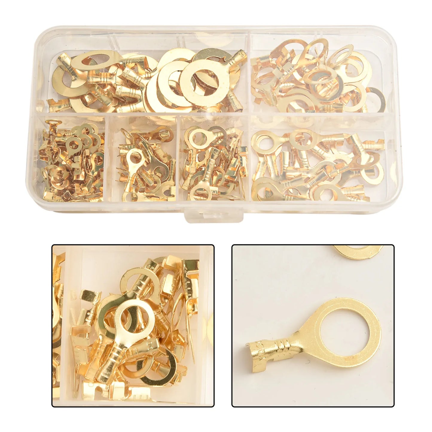 10.0mm 20pcs Ring Eye Terminal Different Sizes 150PCS Brass Material Manual Measurement Slight Measurement Deviation
