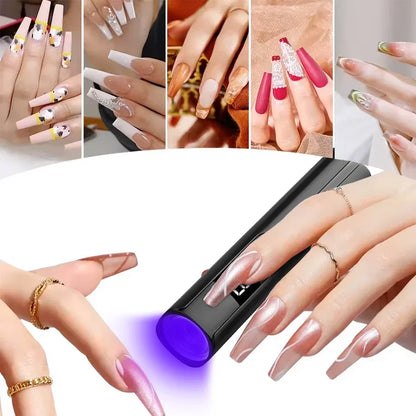 Rechargeable Professional UV LED Nail Lamp — Portable Mini Desk Nail Dryer with Display Stand for Gel Nail Art