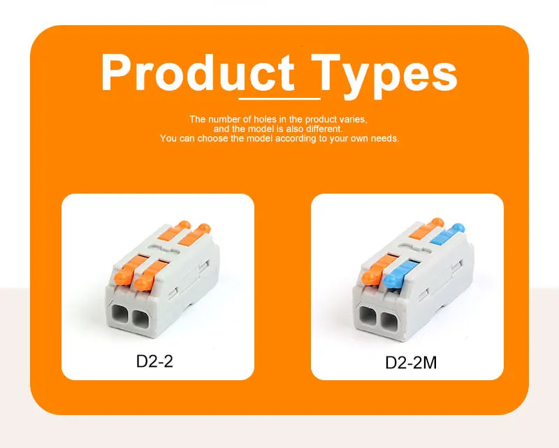 10PCS Mini Fast Wiring Cable Connectors Universal Compact Splitter Electrical Conductors Push-in Home Terminal Block