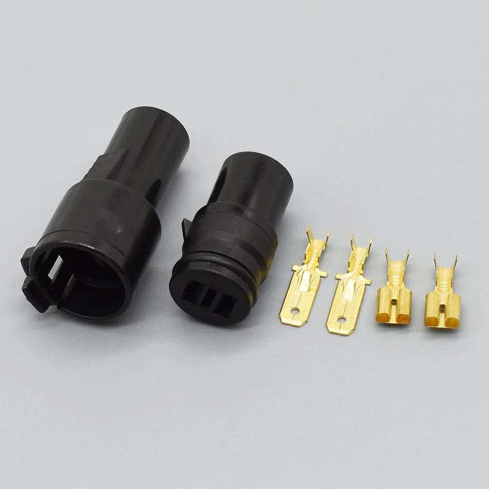 6.3mm 2 Pin Waterproof Automotive Connector Plug Socket Male Female for Car 6180-2541 / 6189-0274