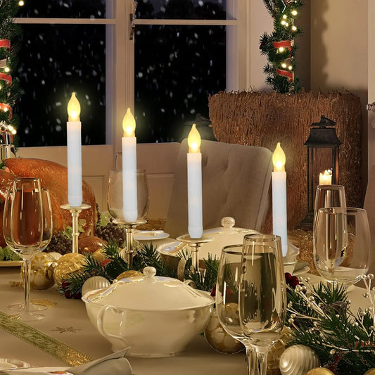 Flameless Candles 12 PCS Led Candles 6.9 Inch Battery Operated Candles Taper Candles for Party Classroom Church Birthday Decor