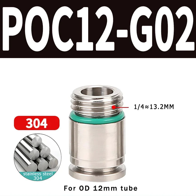 Stainless Steel 304 POC-G Internal Hexagonal Quick Insertion Pneumatic Fitting Gas Pipe Quick Insertion Joint
