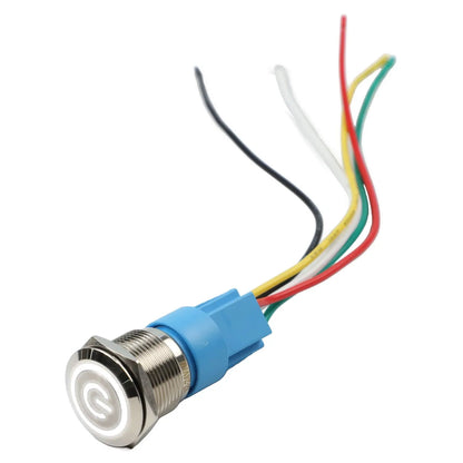 Control Systems Yellow Light Momentary Button Switch 12-24V Momentary Push Button Compact Push Button IP66 Push Button