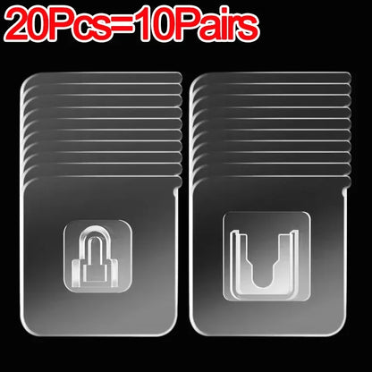 Double-Sided Hook Strong Adhesive Transparent Traceless Wall Hook for Kitchen Bedroom Storage Holder 100/2pcs