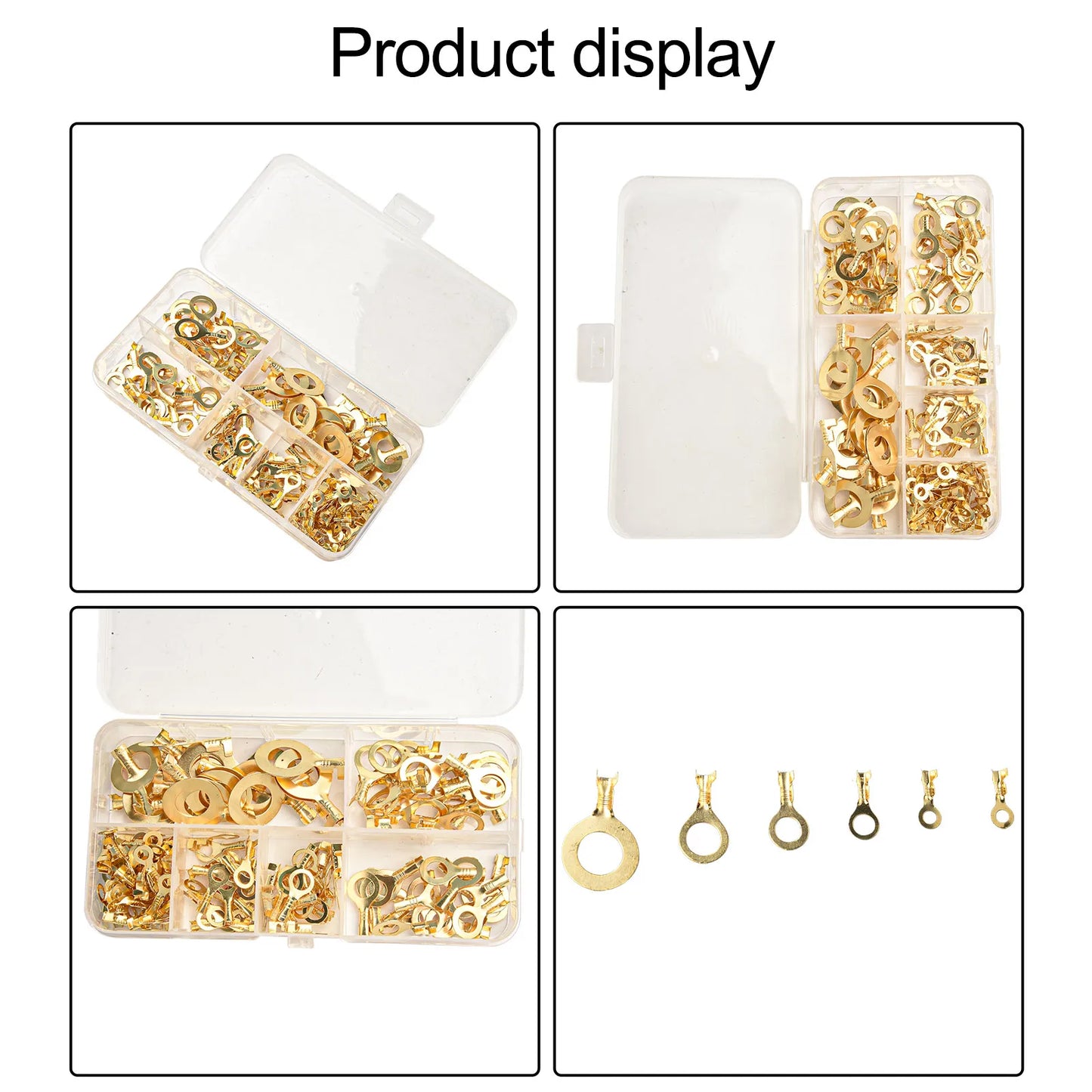 10.0mm 20pcs Ring Eye Terminal Different Sizes 150PCS Brass Material Manual Measurement Slight Measurement Deviation