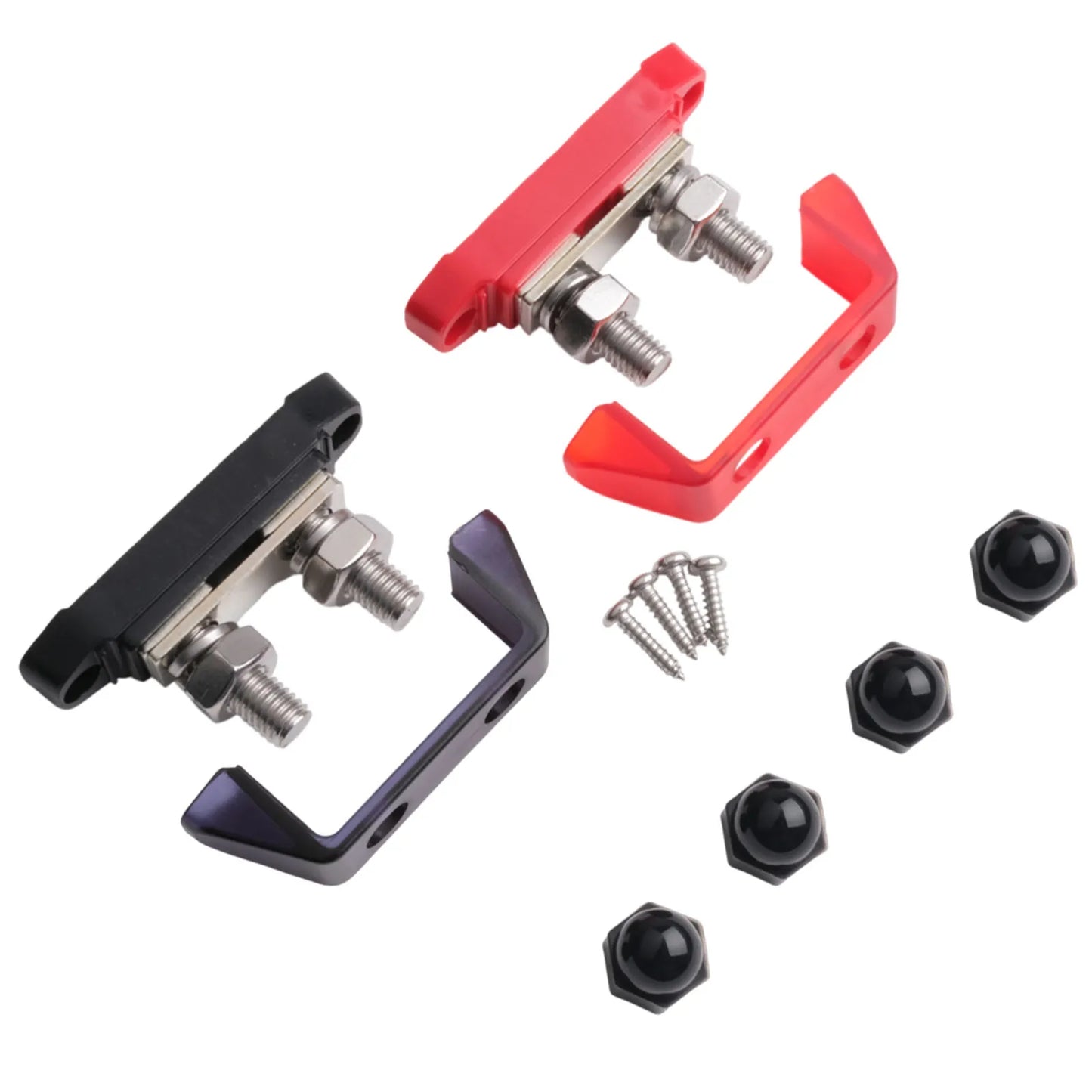 12V-48V Bus Bar M8 M10 DC Bus Bar Stainless Steel Studs Polycarbonate Plastic Cover Power Distribution For Yachts