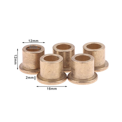 8mm Powder Metallurgy Oil Bearing Copper Sleeve Flange Bushing 5pcs