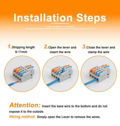 10PCS 3 In 9 Out Connector Wiring Terminal, Quick PCT Lamp Wire Connector, Parallel Wire Junction Box, One in Multiple Out Splitter