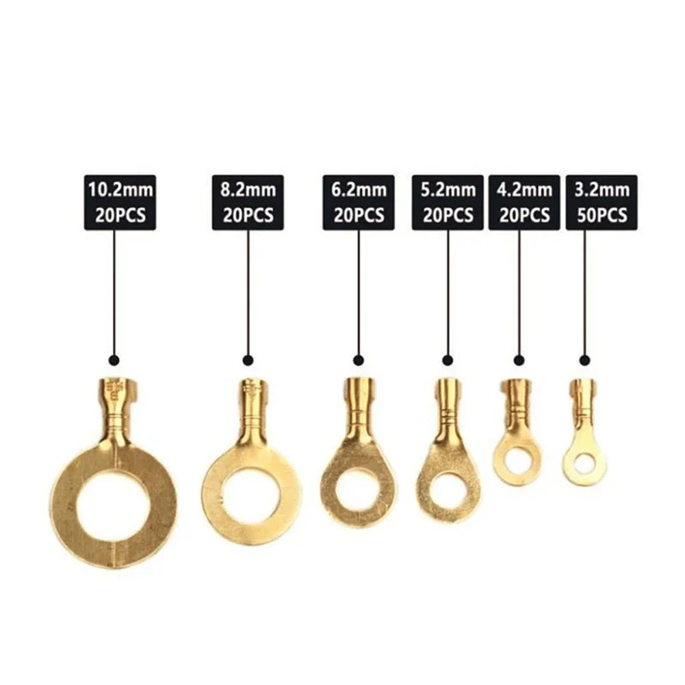 10.0mm 20pcs Ring Eye Terminal Different Sizes 150PCS Brass Material Manual Measurement Slight Measurement Deviation