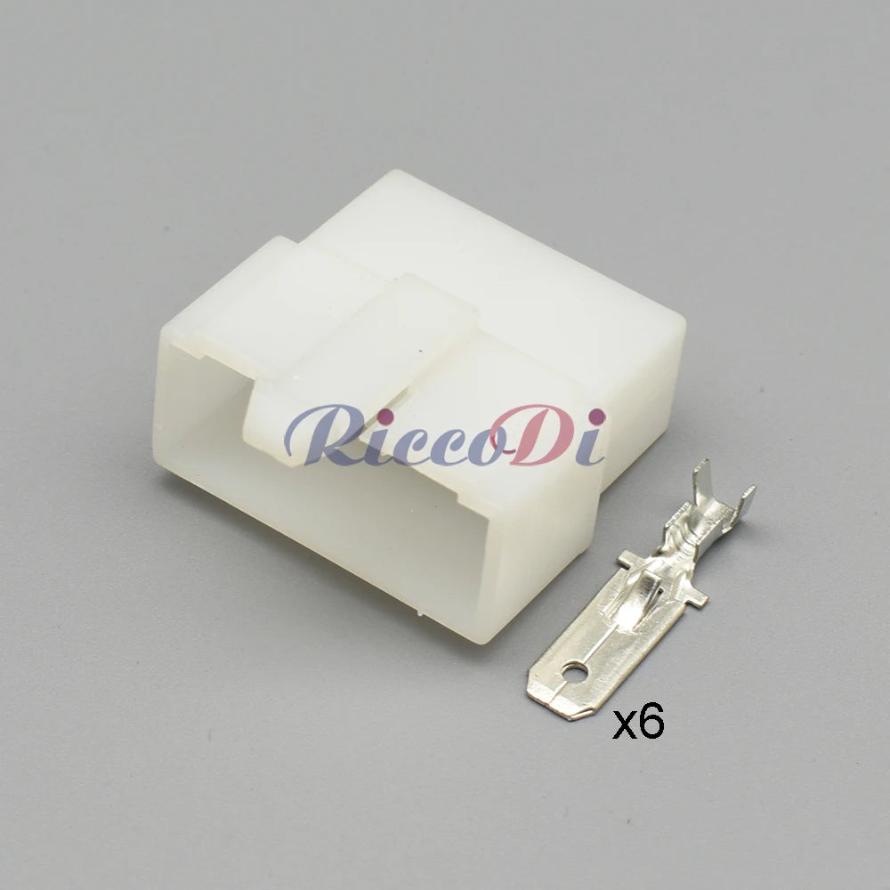 6120-2063 / 6110-4563 Automotive 6-Pin 6.3mm Unsealed Connector — Female Male Electrical Cable Socket Plug