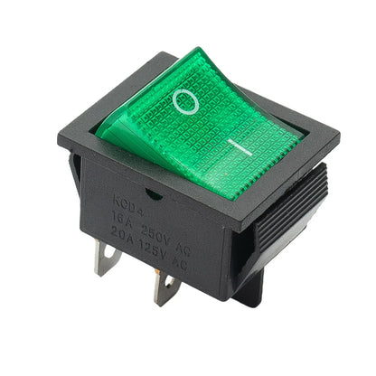 Rocker Switch 4 Pins DPST with Waterproof Cover Rated 16A 250VAC for Use in Industrial Machines and Electrical Appliances