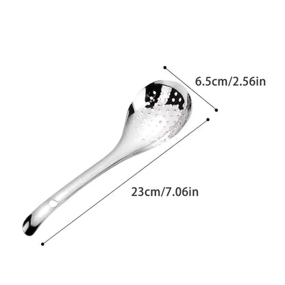 Stainless Steel Strainer Spoon – Slotted Skimmer Spoon for Food Filtration, Kitchen Colander & Spaghetti Draining