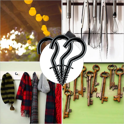 1000/50Pcs Mini Screw Hook Multifunctional Wall MountIron Screw-in Hanging Plants Holder Ceiling Hooks Cabinet Keys Cup Hanger