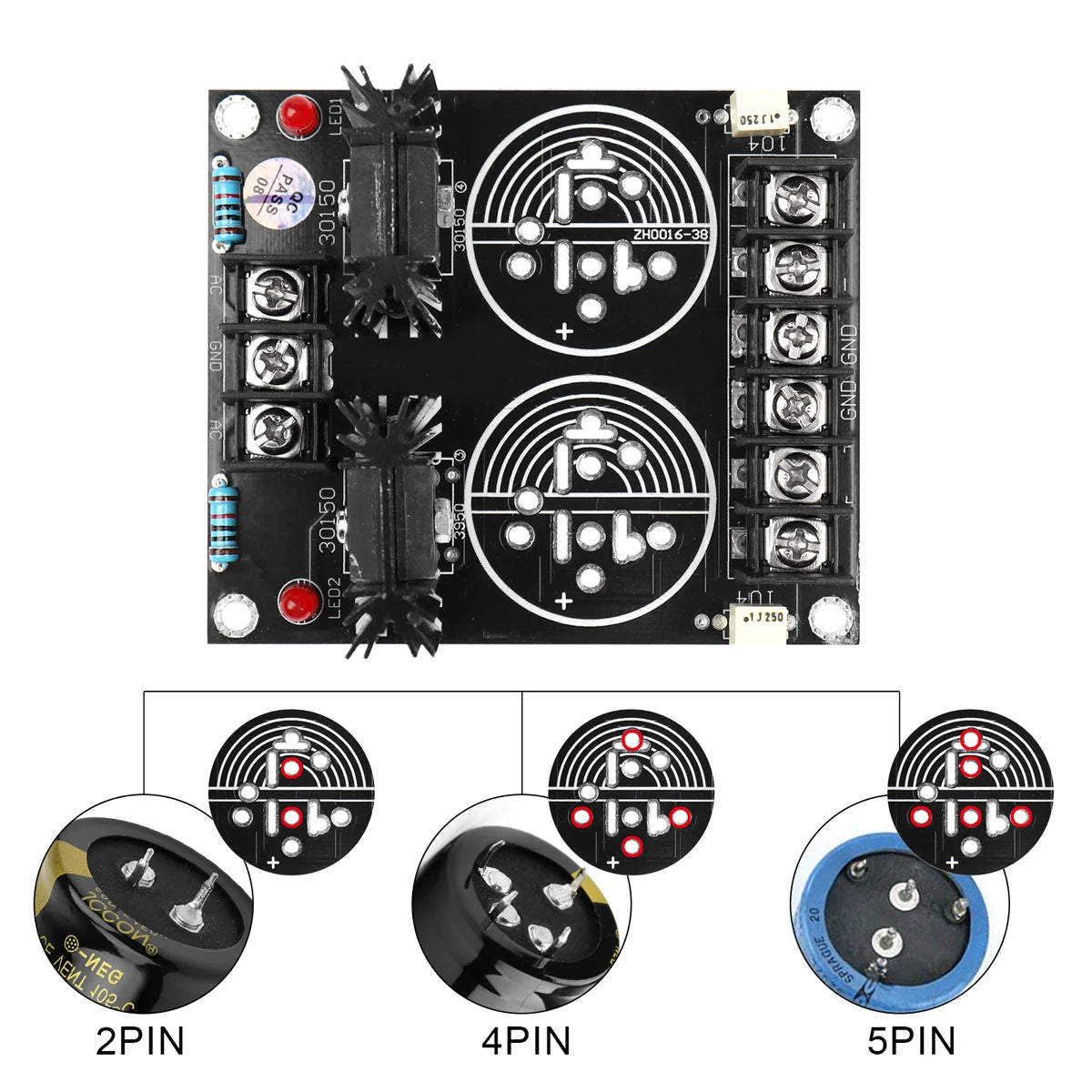 Schottky Rectifier Power Supply Board 120A Dual Output for DIY Speaker Amplifier 80x95mm