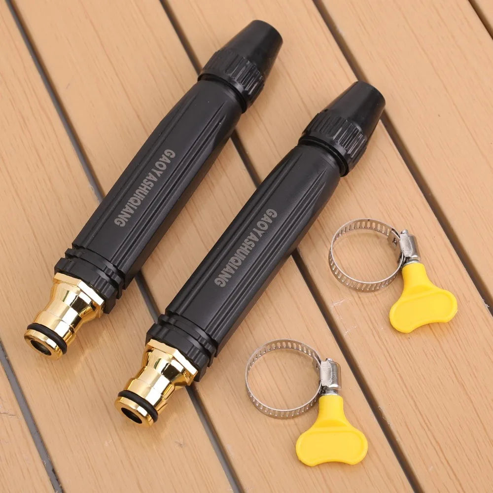 High Pressure Car Wash Water Gun Nozzle Adjustable Jet Garden Hose Sprayer Cleaning Tool with Clamps for Auto Vehicle Care Kit