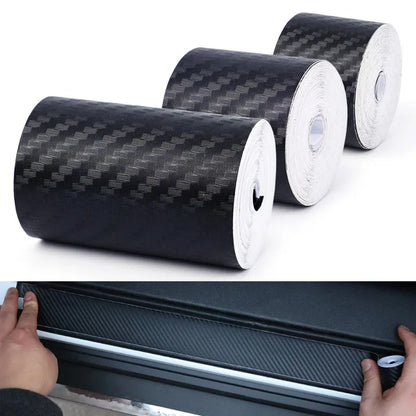 3D Carbon Fiber Matte Car Sticker DIY Paste Protector Strip Car Threshold Door Edge Anti Scratch Tape Waterproof Protection Film