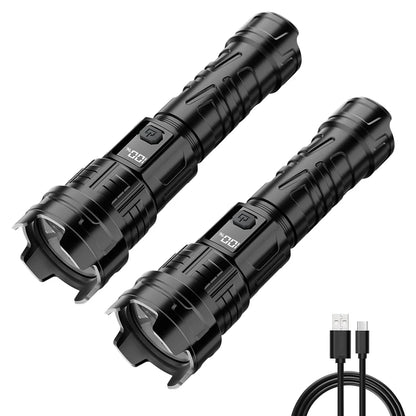 Super Bright LED Flashlight USB Rechargeable Zoom Torch 18650 Battery