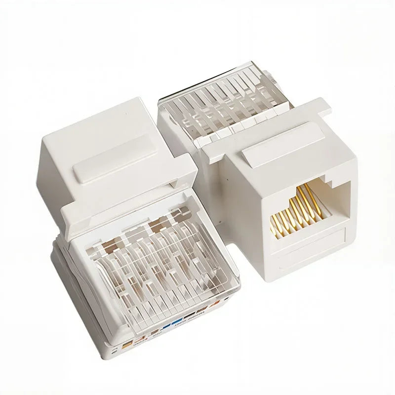 Tool-Free Keystone Jack CAT5E/CAT6/CAT6A RJ45 Ethernet Wall Plate U/UTP Network Module Adapter