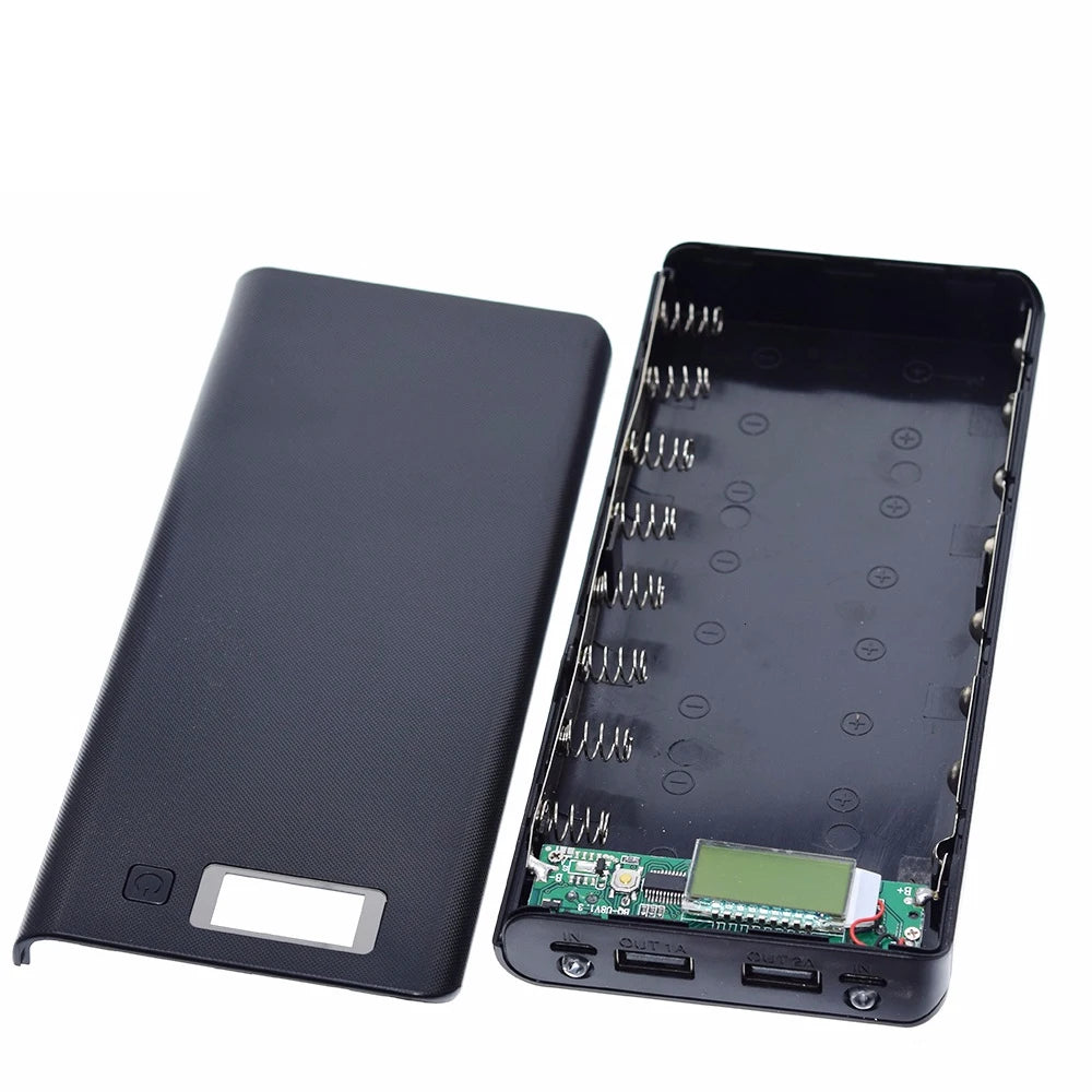 5V Dual USB 8x18650 Battery Box DIY Power Bank Case for Mobile Devices
