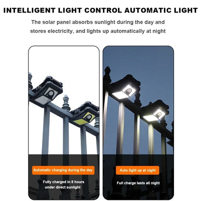 LED Solar Garden Lights Outdoor Solar Clip Light Rechargeable Motion Sensor Camping Lamp Fence Street Landscape Wall Decoration