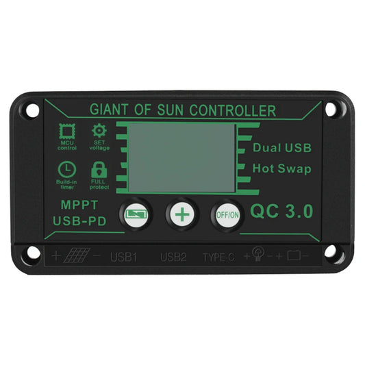 Digital Display Waterproof MPPT Solar Charge Controller Adjustable Current Options 10A 100A Efficient Energy Utilization