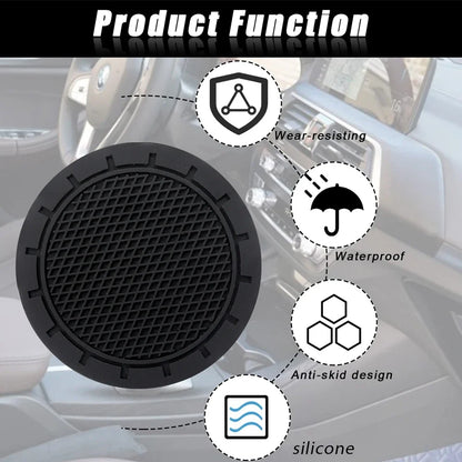 Car Cup Holder Anti-Slip Insert Coaster Mat Auto Cup Holder Soft Rubber Anti-skid Drink Cup Bottle Mat Car Interior Accessories