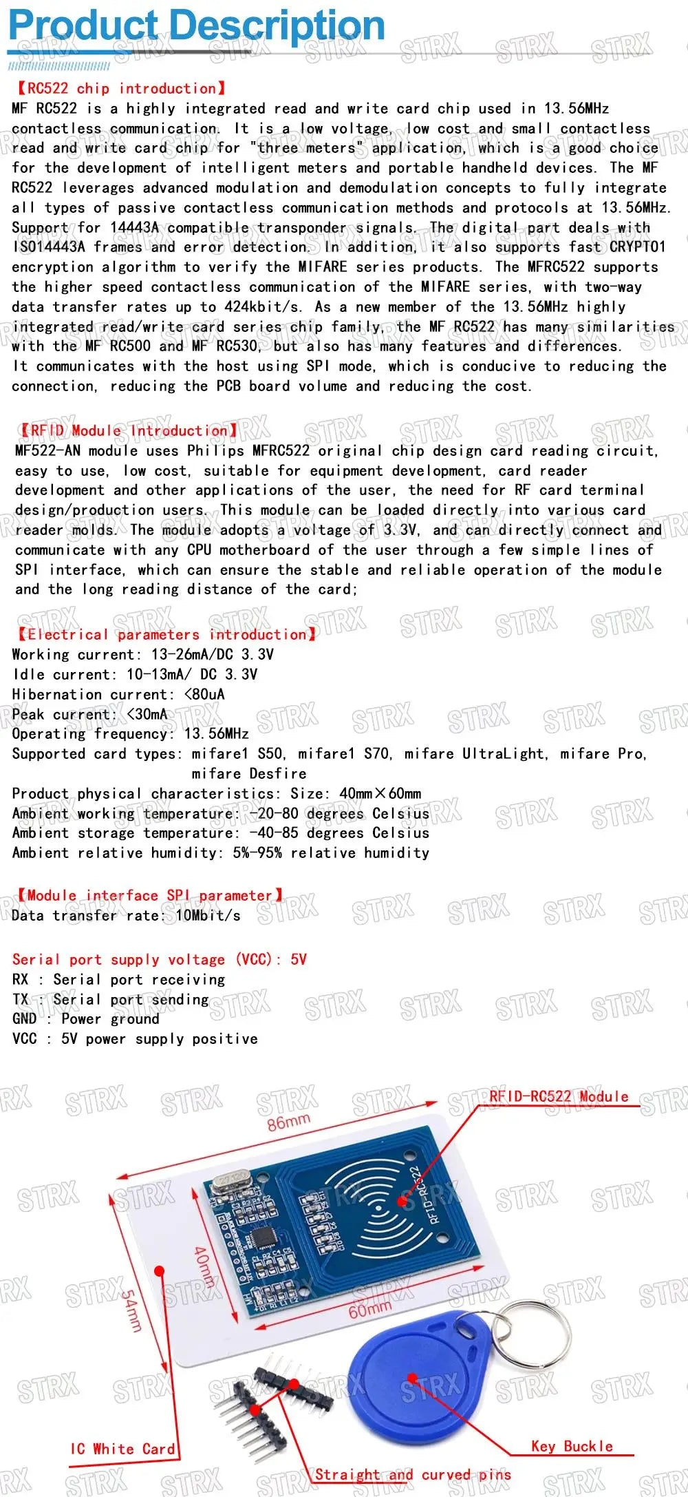 NFC RFID Reader Module Kit S50 13.56MHz 125kHz SPI Write & Read Compatible with Arduino UNO 2560